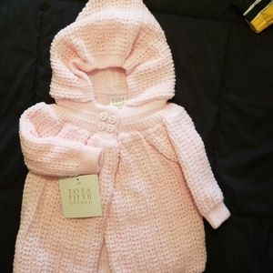 Pink crochet baby sweater